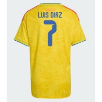 Stroje piłkarskie Kolumbia Luis Diaz #7 Koszulka Podstawowej dla damskie MŚ 2026 Krótki Rękaw